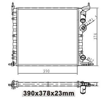 Renault R19 / Clio1 - I / Clio 2 - II (390x377.5x23.) Motor Su Radyatörü Mekanik Klimasız Tip (1.4İ E7J) - 7701034770 - 7701395091