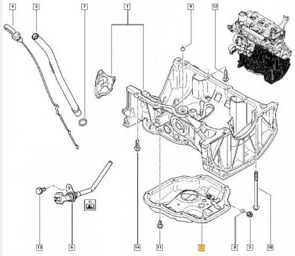 Renault Megane IV - 4 / Dacia Duster II - 2 - Motor Yağ Karteri Alt 1.6 Sce H4M - 111104490R