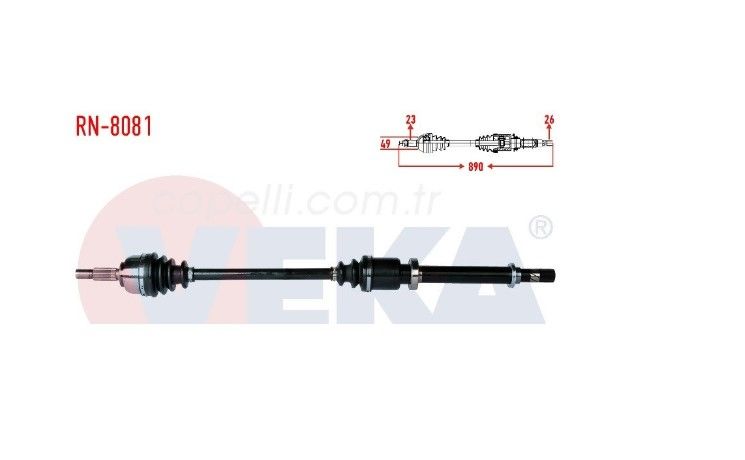 Renault Clio 3 - III (1.2 / - 1.4 16 Valf D4F / K4M) - Sağ Ön Aks - 8200378880 - 7711368368 - Veka