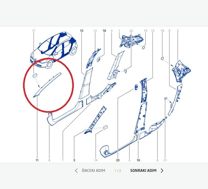 Renault Clio 4-IV Ön Cam Direk Kaplaması Sağ - 769117807R - Renault Mais
